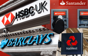 hsbc uk barclays santander and natwest are shown in a collage