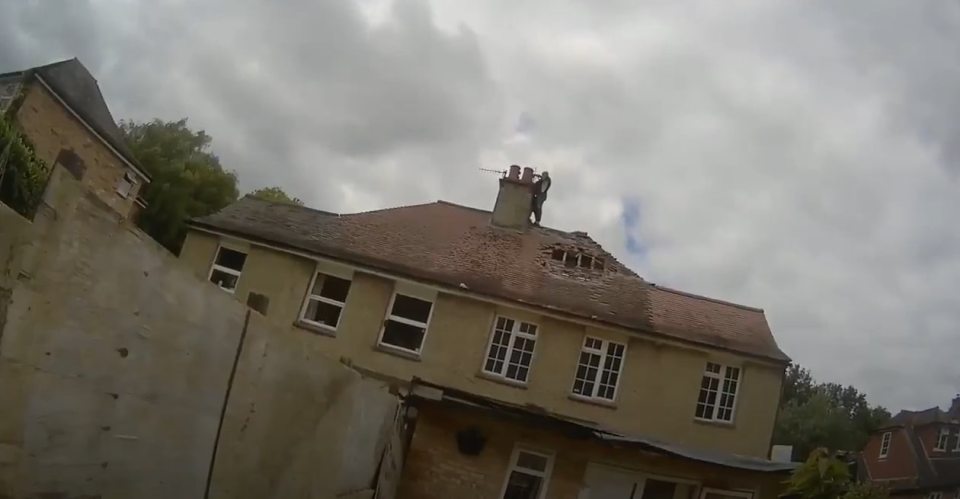 The footage was filmed by a police officer's body-worn camera