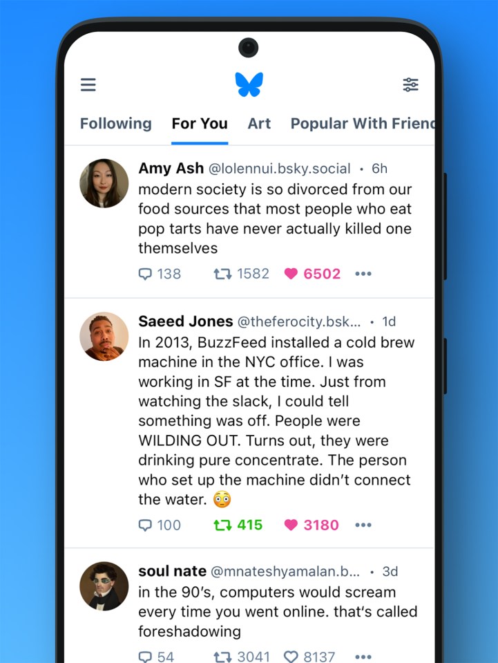 a phone screen shows a few tweets from amy ash and saeed jones