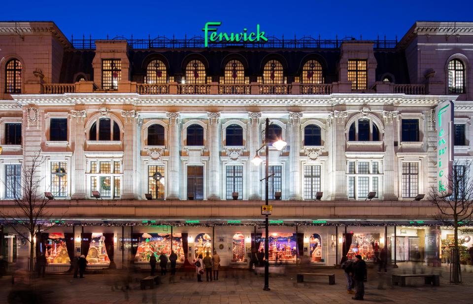 a large building with the word fenwick on the top
