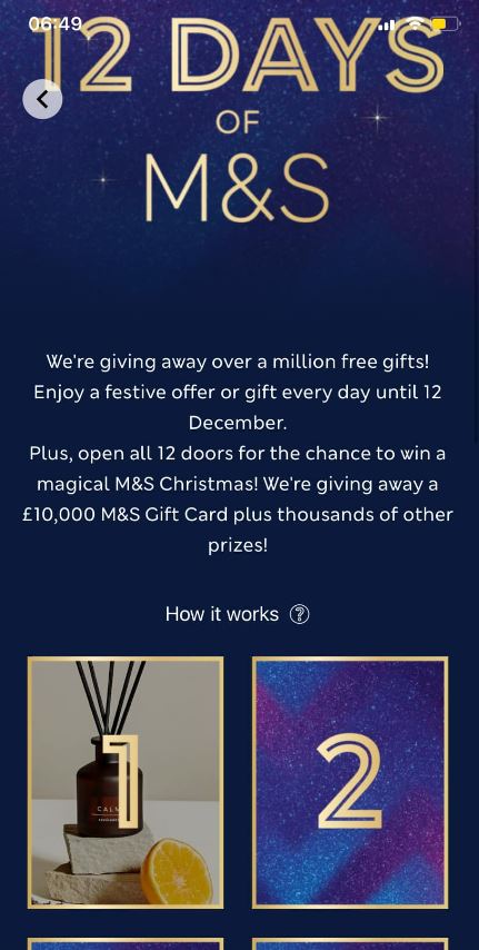M&S has axed its 12 days of M&S Christmas giveaway game