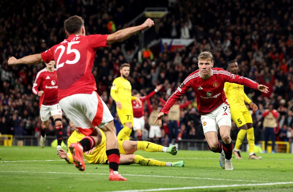 Rasmus Hojlund scored twice as Ruben Amorim got his first win as boss