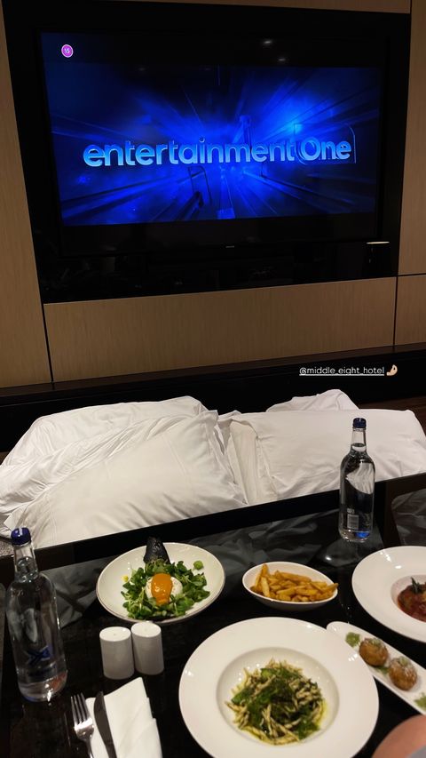 a television screen shows entertainment one on the screen