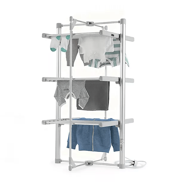 clothes are hanging on a clothes drying rack that says ' clothes drying rack ' on it