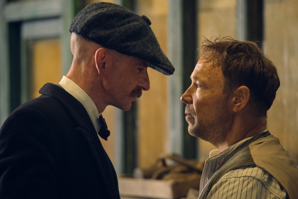 Arthur Shelby (Paul Anderson) and Hayden Stagg (Stephen Graham) in Peaky Blinders.