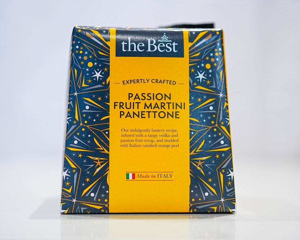 Passion fruit martini panettone box.