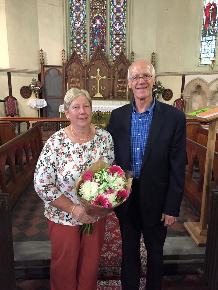 Christine and Geoff Wheel celebrating 40 years of marriage.