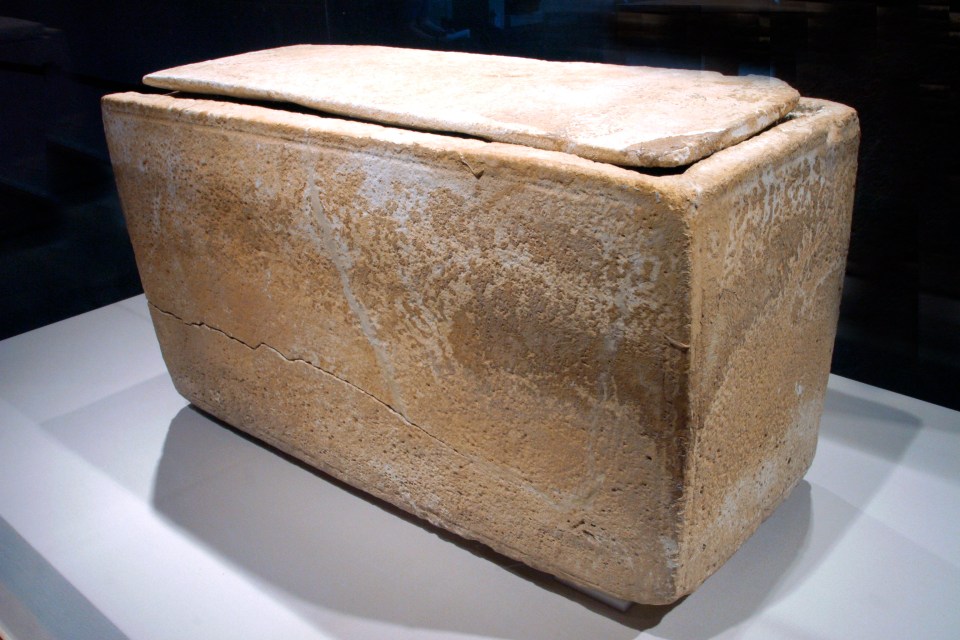 Stone ossuary believed to have held the remains of Jesus' brother.