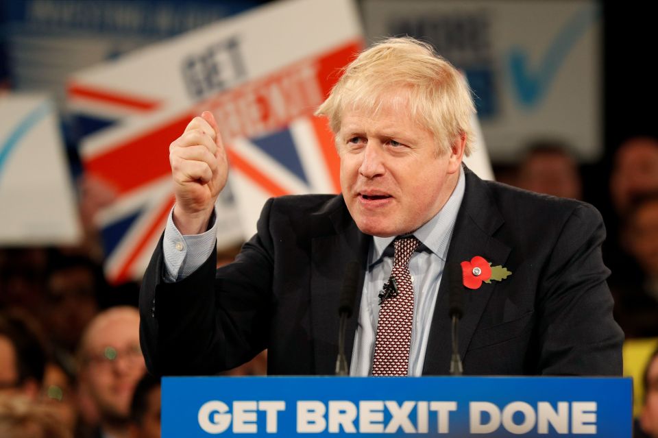 Boris Johnson at a Conservative Party election campaign event.