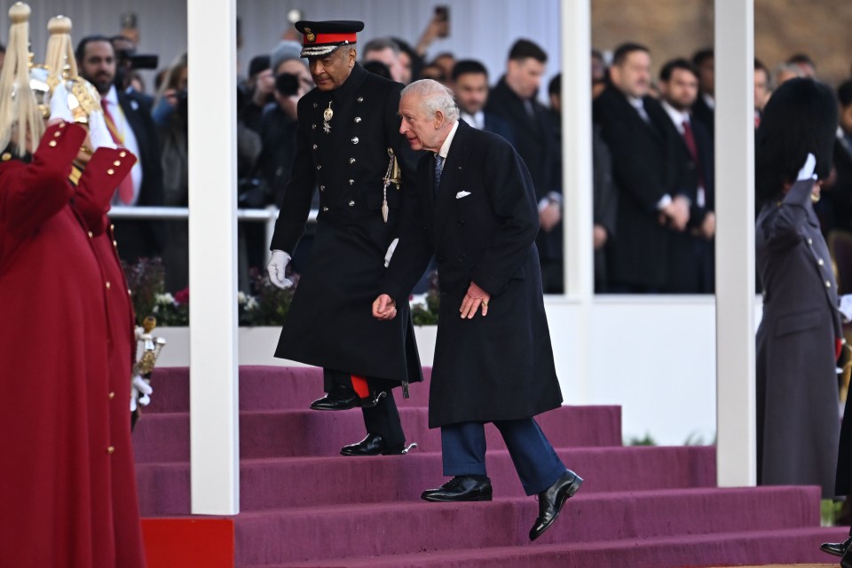Charles arrives ahead of the Horse Guards parade