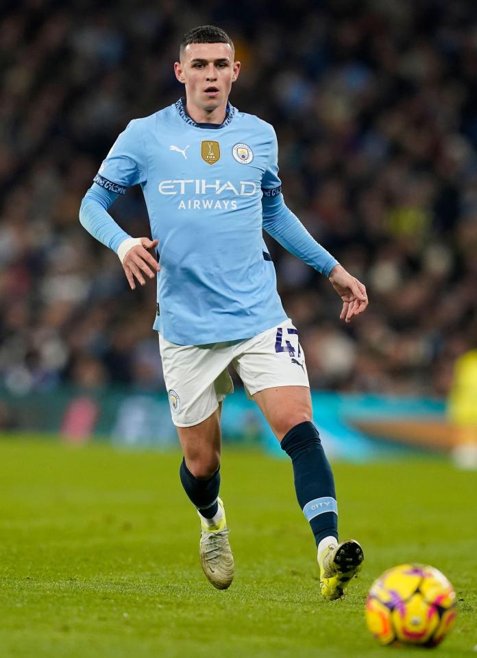 Phil Foden of Manchester City playing in a Premier League match.