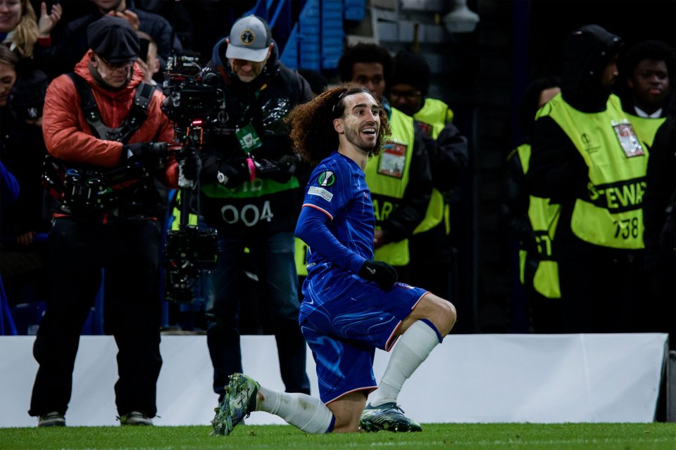 Alamy Live News. 2YY6R3F London, UK. 19th Dec, 2024. London, England, December 19 2024: Marc Cucurella (3 Chelsea) celebrates his goal during the UEFA Conference League game between Chelsea and Shamrock Rovers at Stamford Bridge in London, England. (Pedro Porru/SPP) Credit: SPP Sport Press Photo. /Alamy Live News This is an Alamy Live News image and may not be part of your current Alamy deal . If you are unsure, please contact our sales team to check.