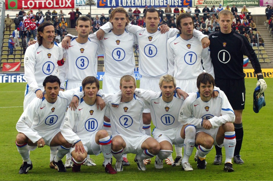 Team photo of the Russian national football team.