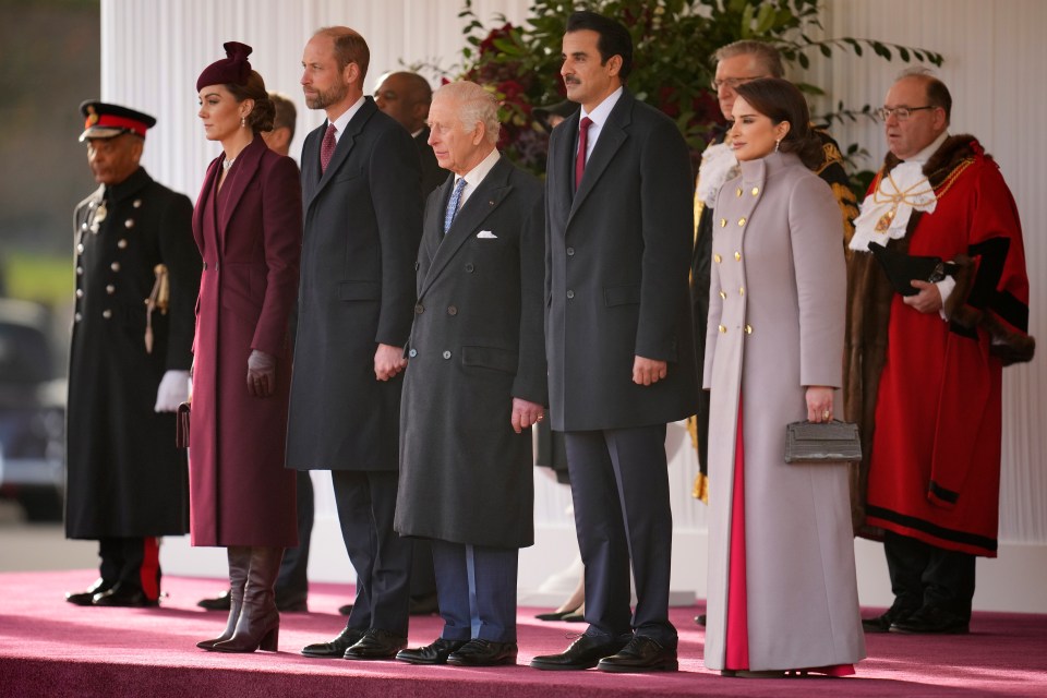 Kate, William and Charles with the Qatari Royals