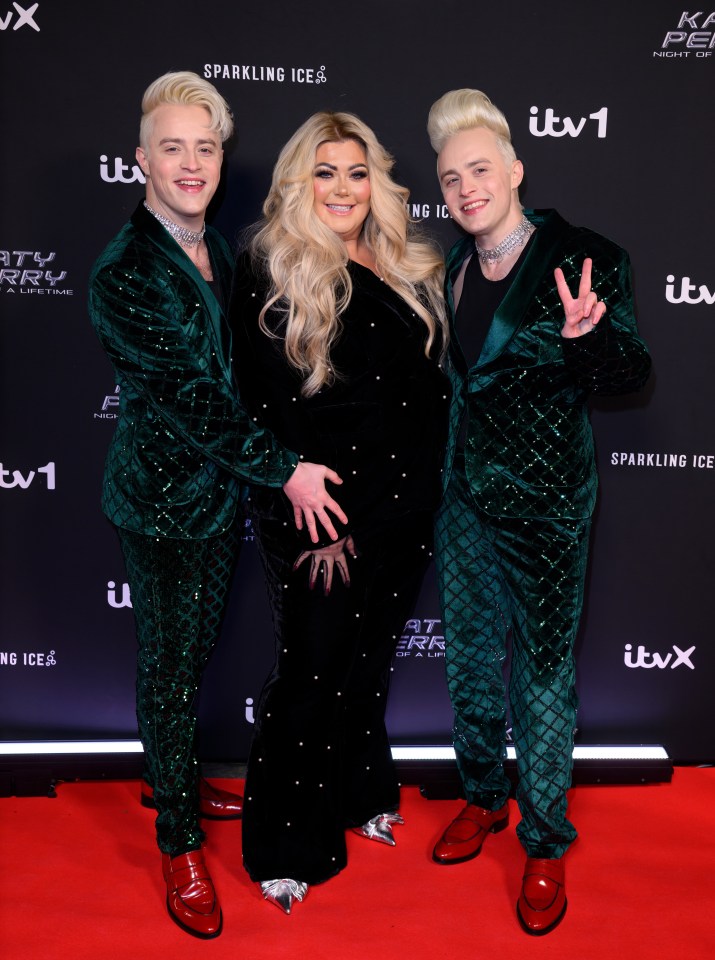 Gemma Collins and Jedward at a Katy Perry event.