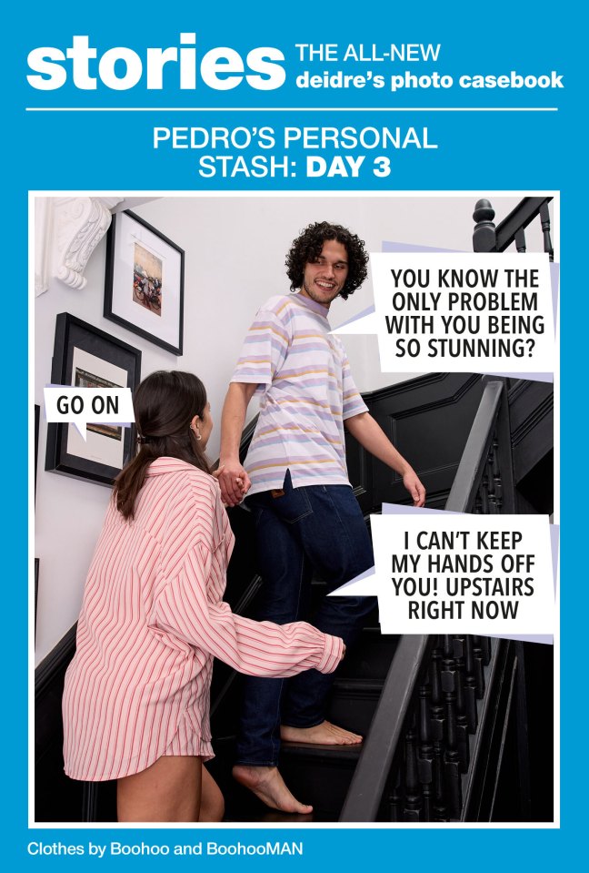 Couple walking upstairs; part of Pedro's Personal Stash photo casebook.
