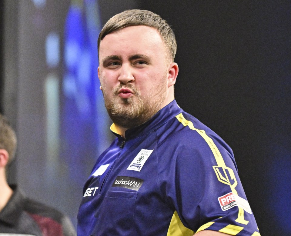 Luke Littler at the PDC Grand Slam of Darts.
