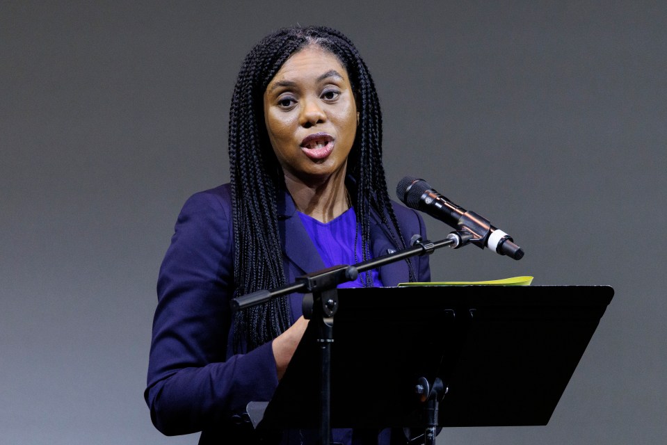 Kemi Badenoch, leader of the Conservative Party, speaking at a business summit.