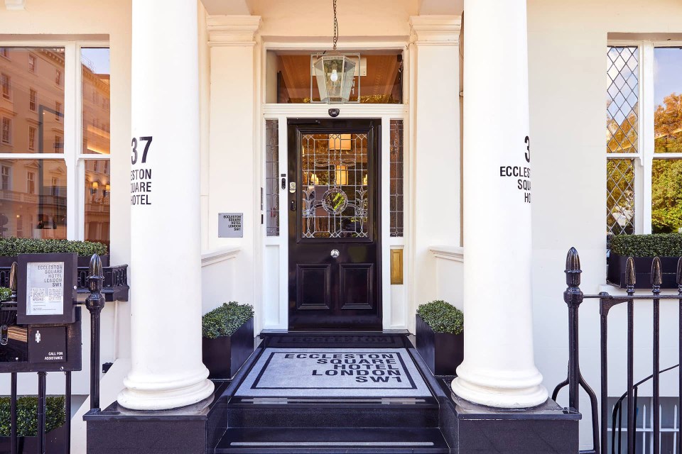 Entrance to the Eccleston Square Hotel in London.