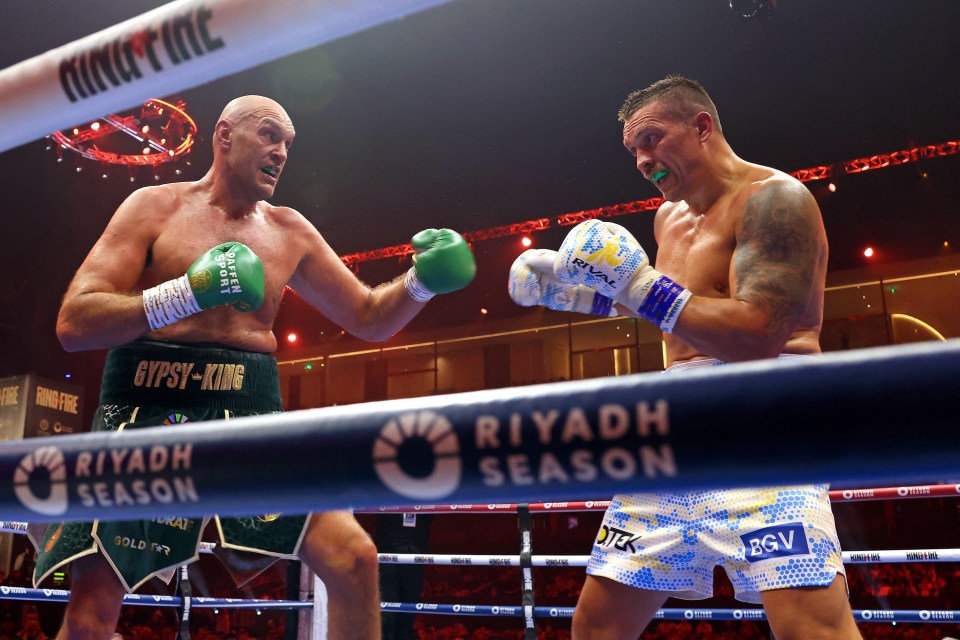 Tyson Fury and Oleksandr Usyk boxing.