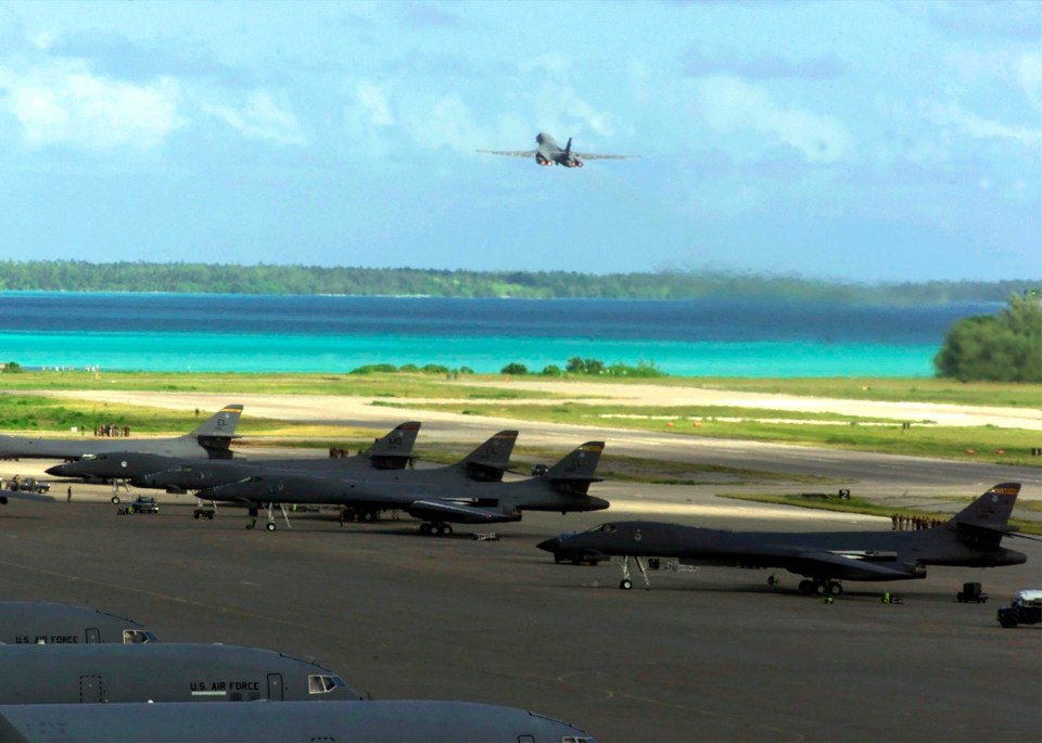 US and UK military aircraft on Diego Garcia in the British Indian Ocean Territory.