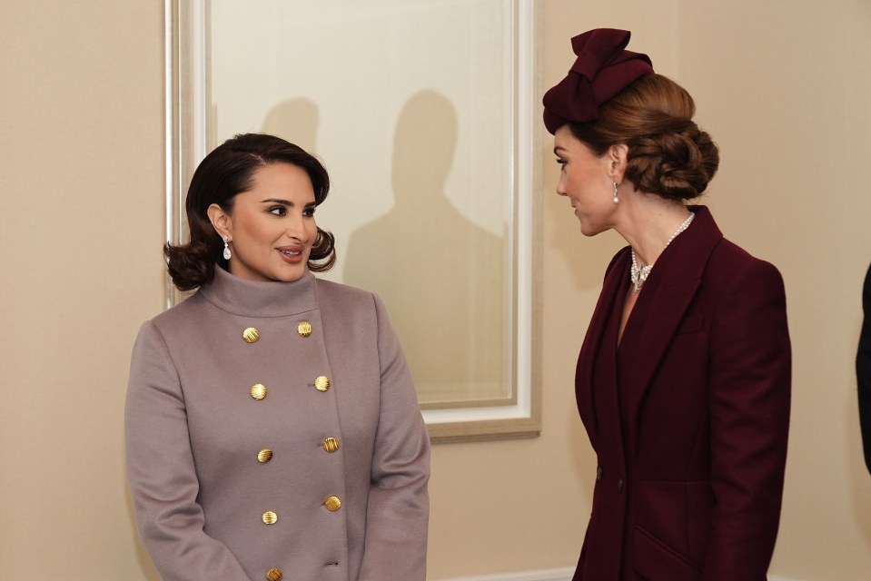 The Princess of Wales greets Sheikha Jawaher at Windsor