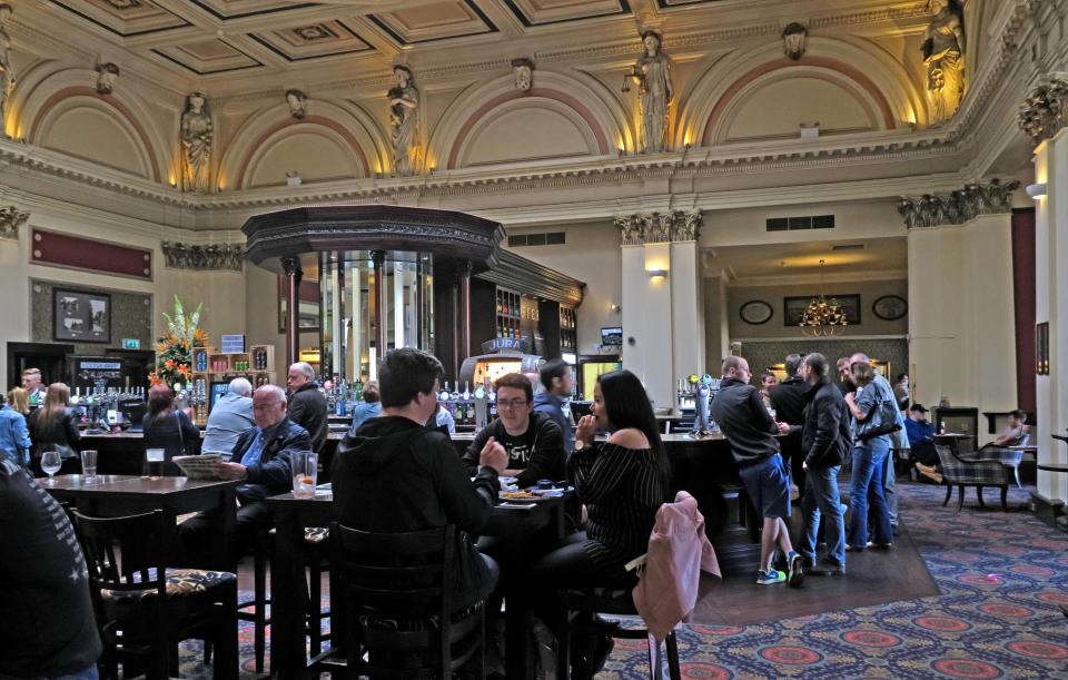 Interior of the Counting House Pub in Glasgow, Scotland.