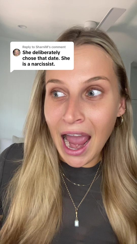 Woman reacting to a comment calling someone a narcissist.