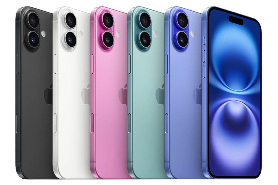 iPhone 13 in multiple colors.