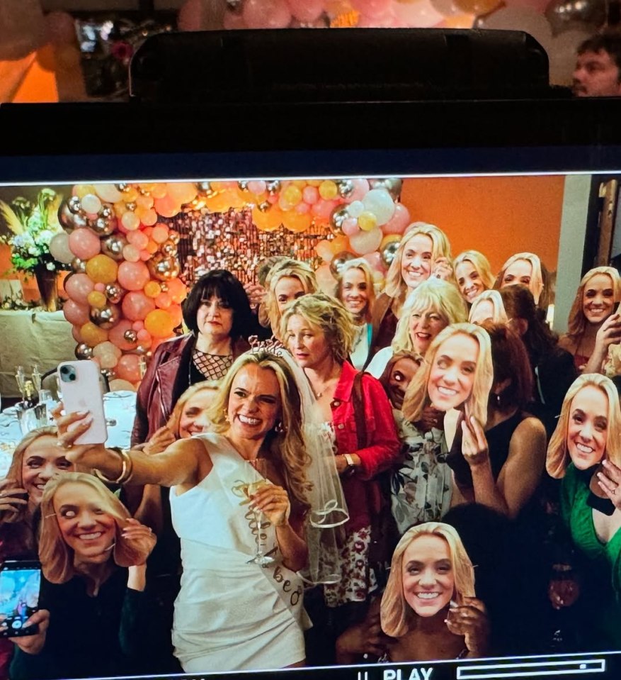 Behind-the-scenes photo of the Gavin and Stacey finale.