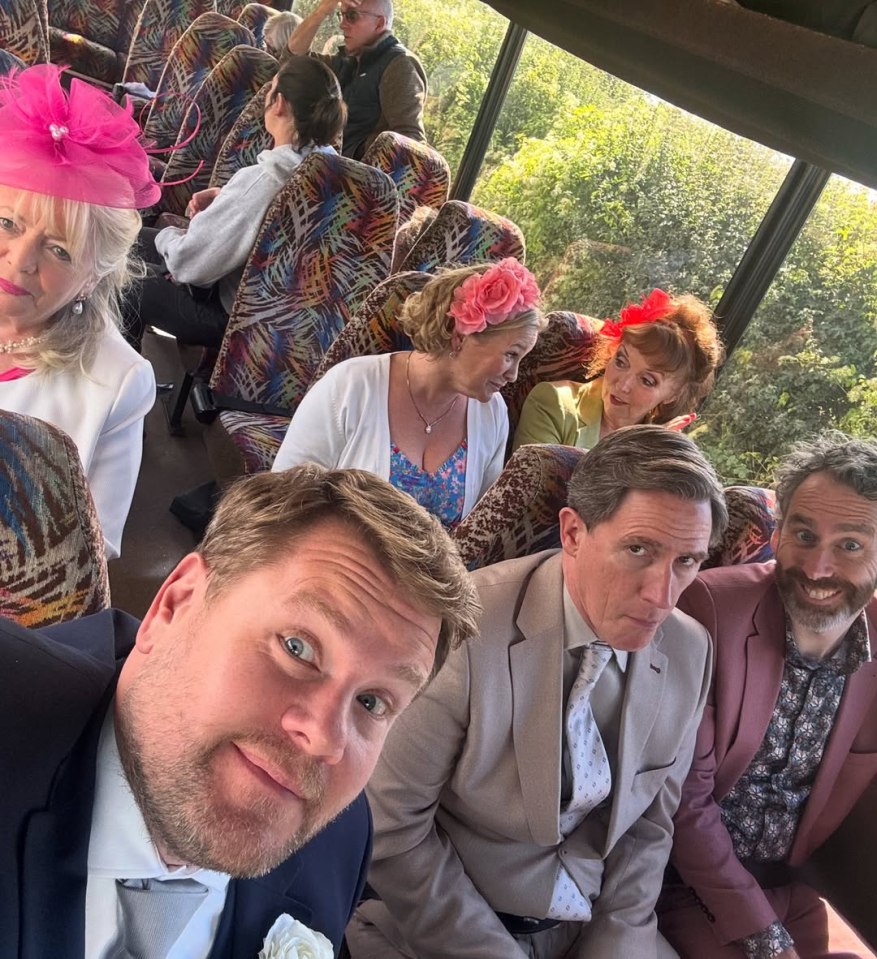 Behind-the-scenes photo of the Gavin & Stacey final.