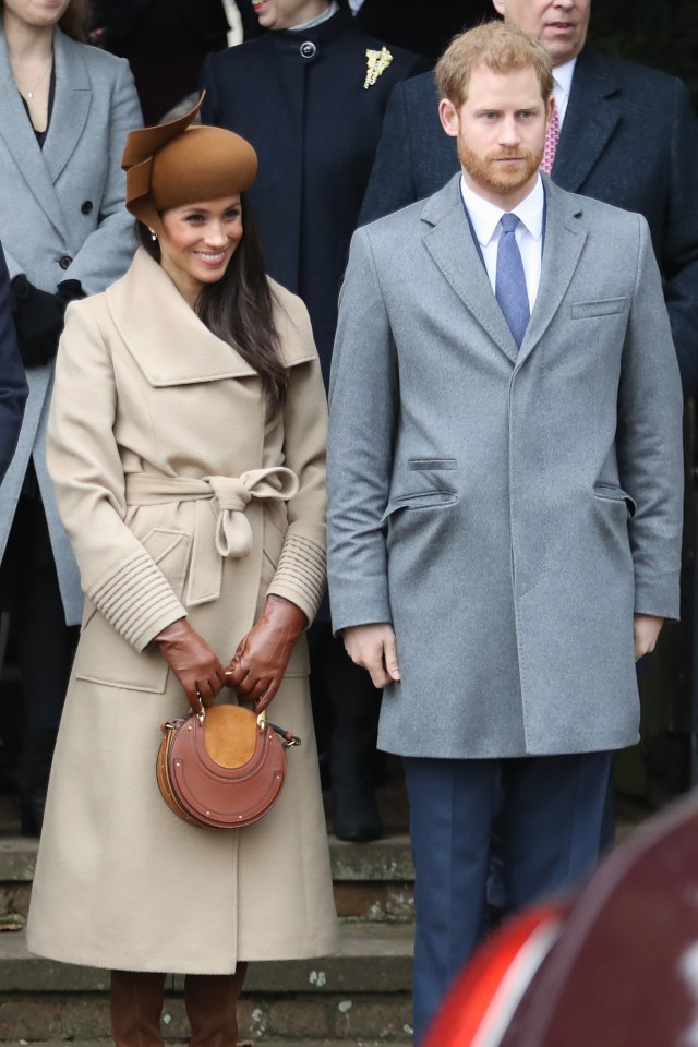 Meghan Markle and Prince Harry attending a Christmas Day church service.