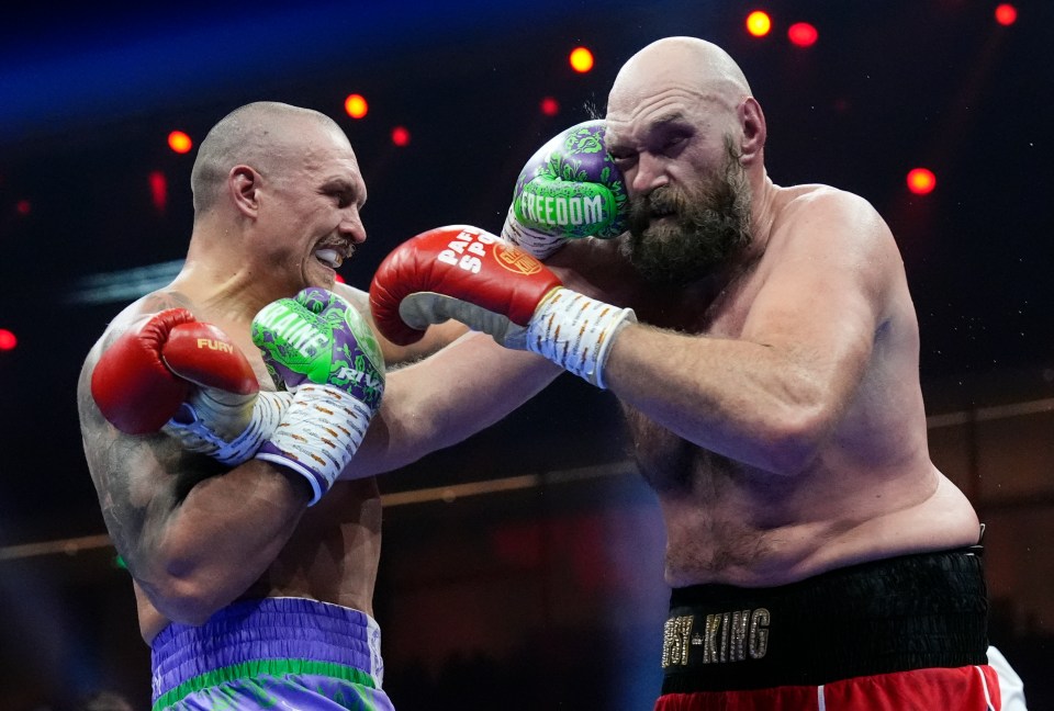 Tyson Fury and Oleksandr Usyk boxing.