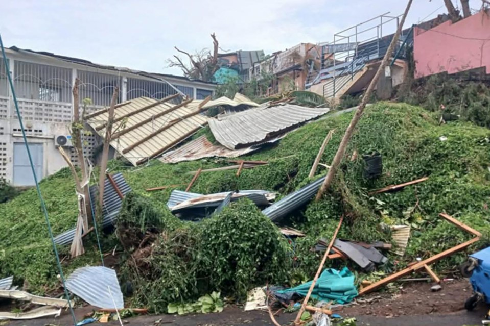 Cyclone debris in Mayotte.
