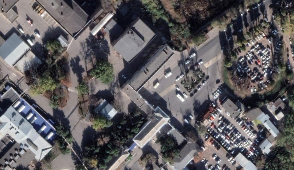 Aerial view of Taganrog's Beriev Aviation Scientific and Technical Complex.