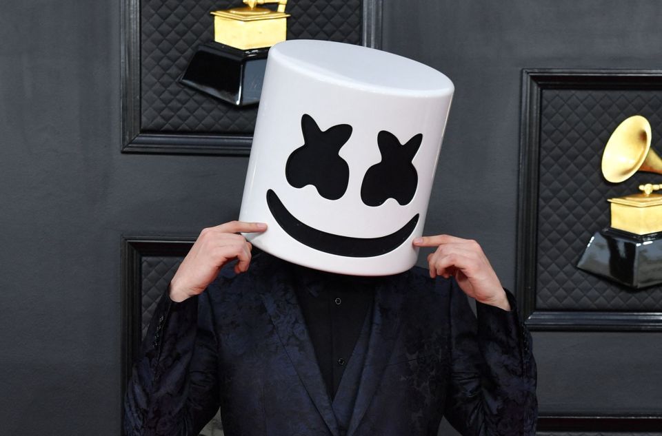 Marshmello at the Grammy Awards.