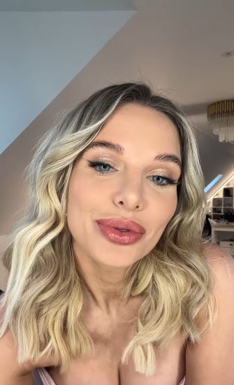 Close-up of Helen Flanagan with makeup.