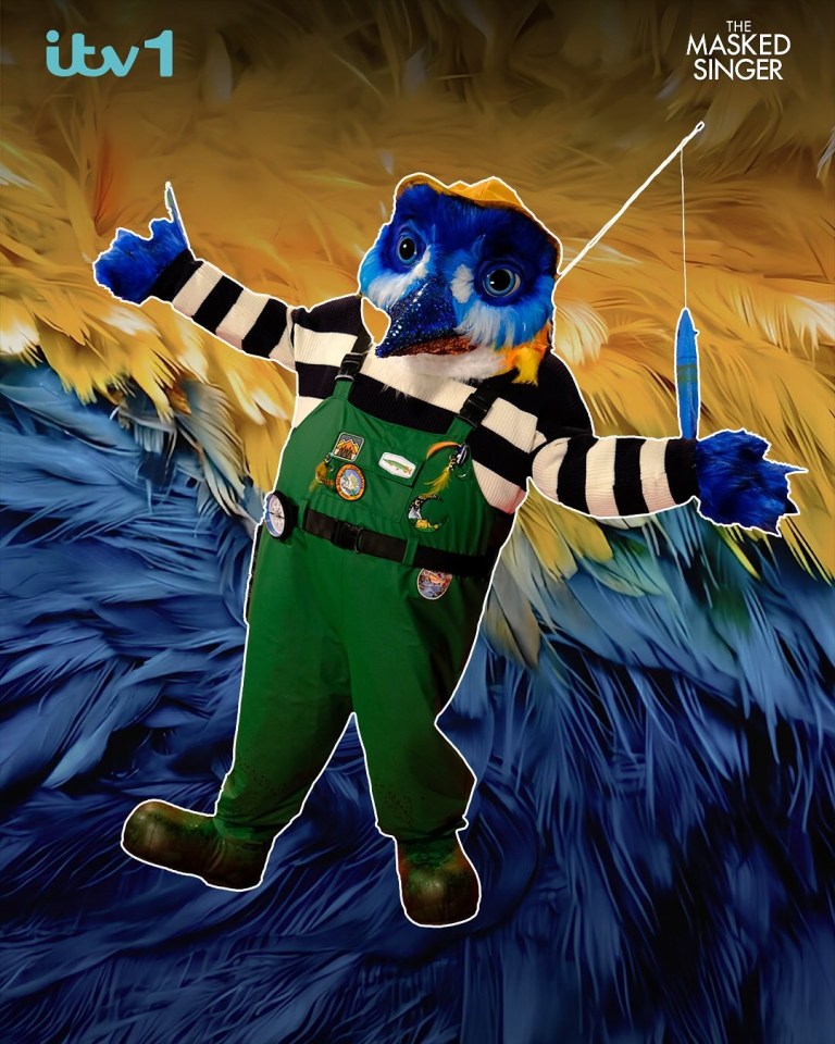 Kingfisher costume from The Masked Singer.