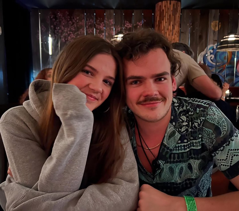 Close-up of a young woman and man posing together.