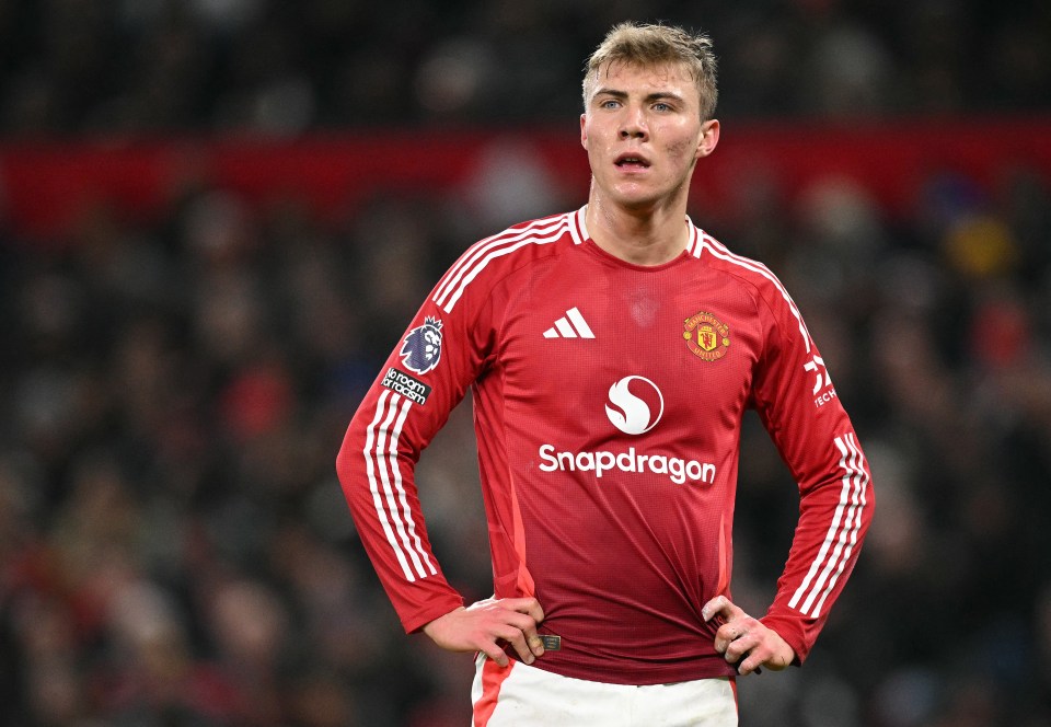 Rasmus Hojlund, Manchester United player, during a match.