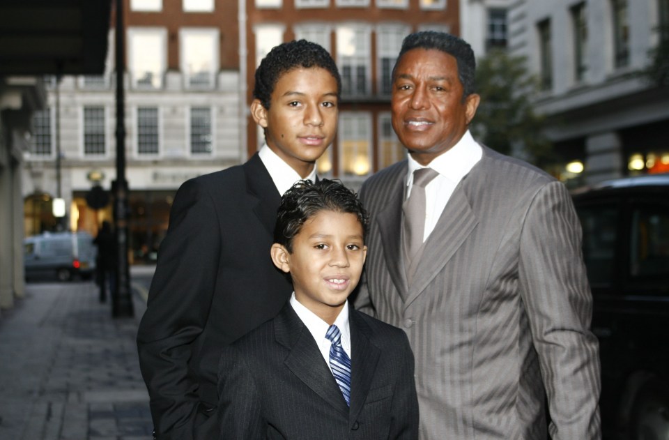 Jermaine Jackson with his sons Jaafar and Jermajesty in London.