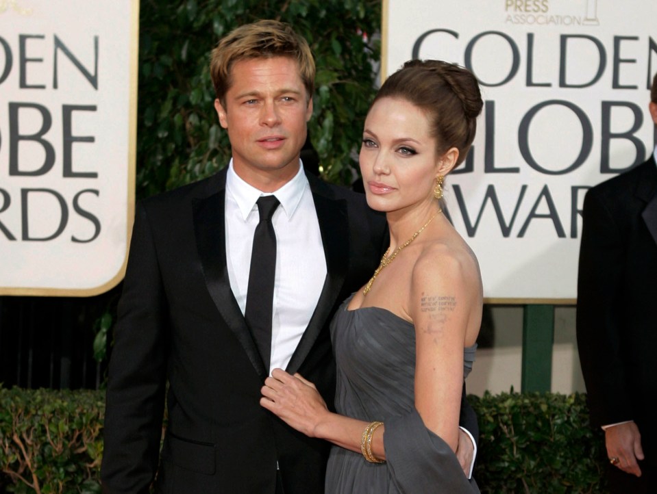 Brad Pitt and Angelina Jolie at the Golden Globe Awards.
