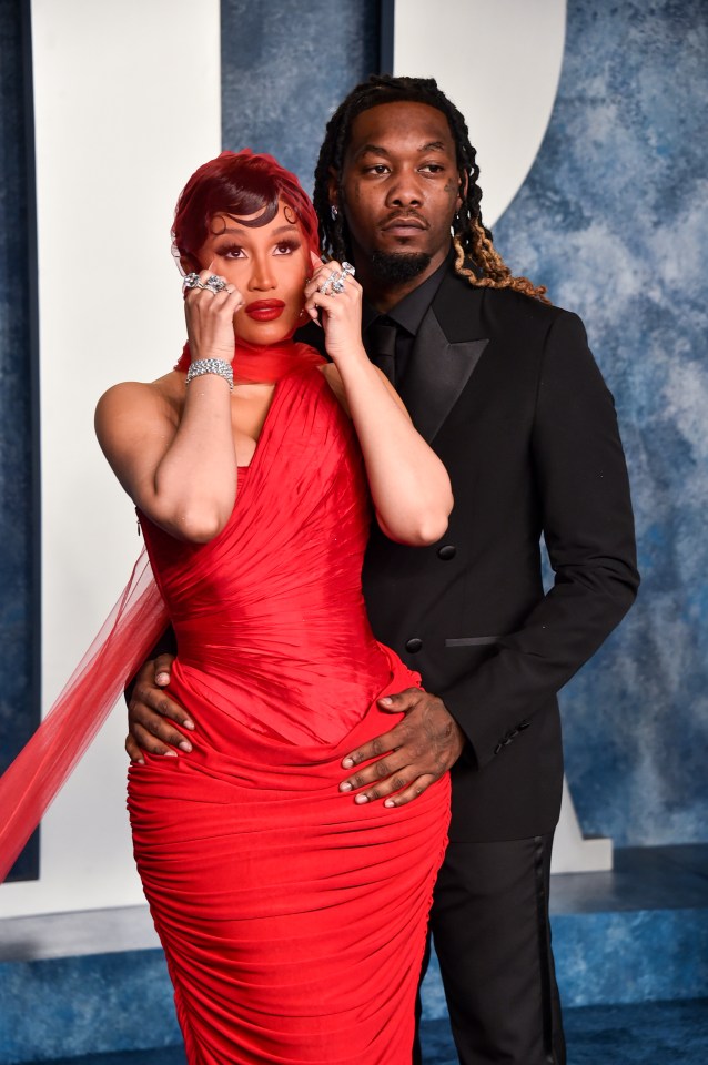 Cardi B and Offset at the 2023 Vanity Fair Oscar Party.