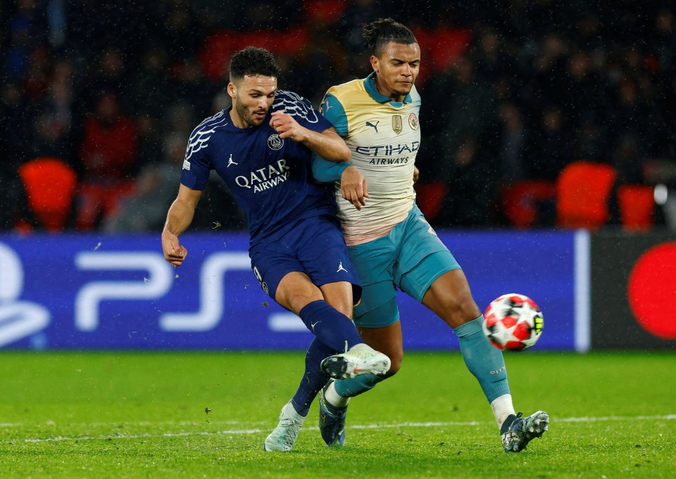 Paris St Germain's Goncalo Ramos scoring a goal.
