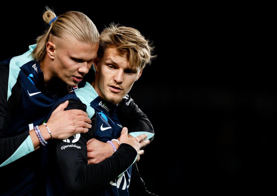 Erling Haaland and Martin Odegaard of the Norway national football team.
