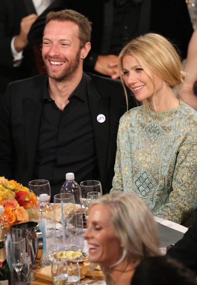 Chris Martin and Gwyneth Paltrow at the 71st Golden Globe Awards.