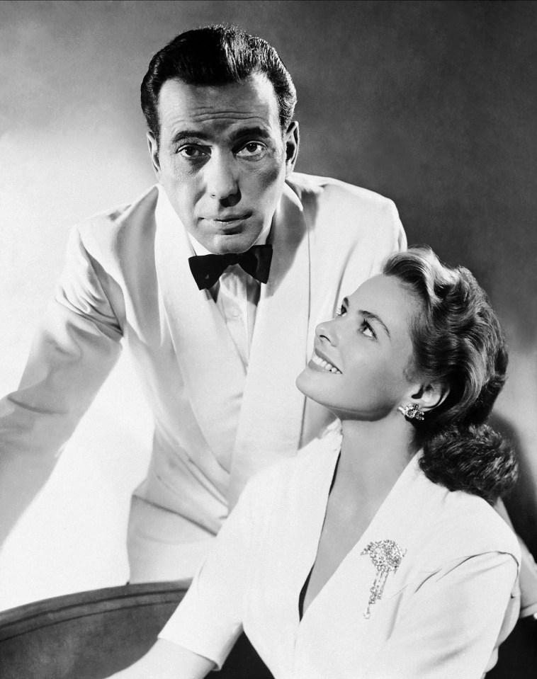 Humphrey Bogart and Ingrid Bergman in Casablanca.