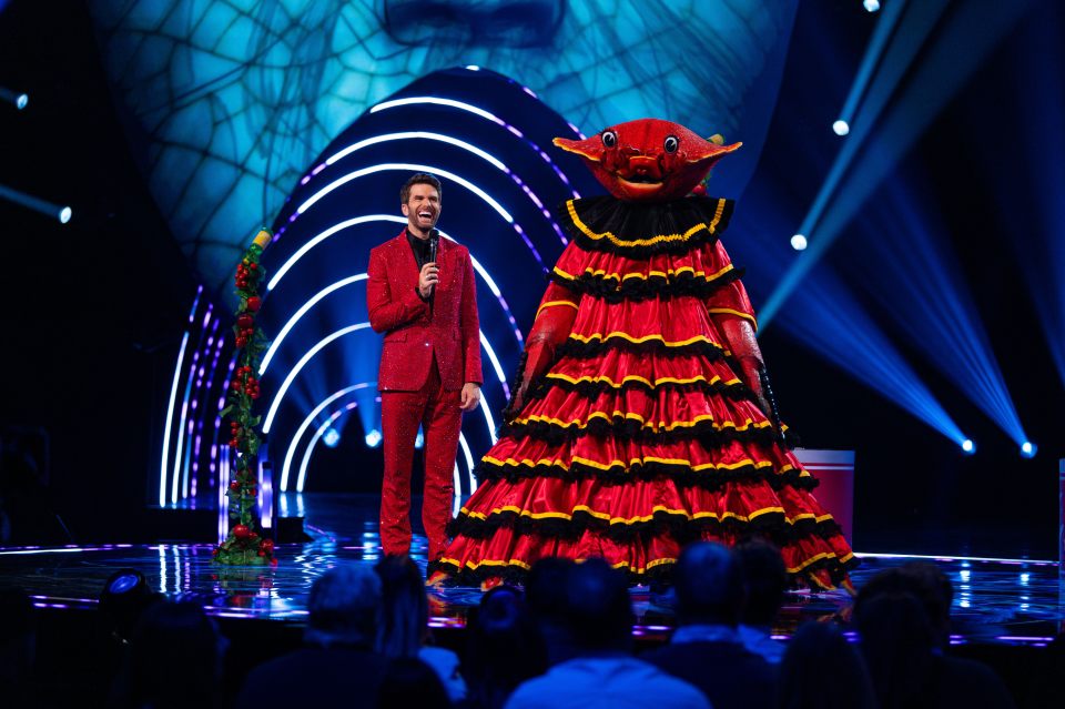 Joel Dommett and Dressed Crab on The Masked Singer.
