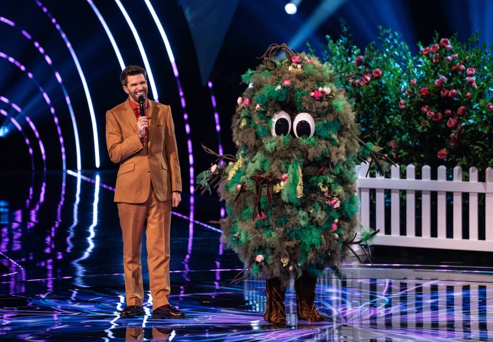 Joel Dommett and Bush from The Masked Singer.