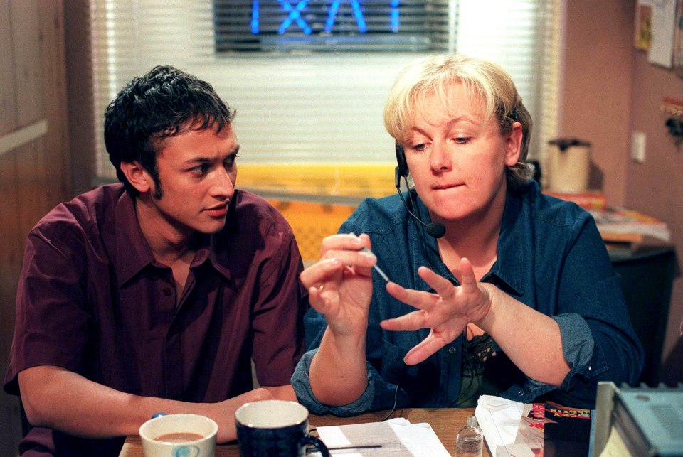 Vikram Desai and Eileen Grimshaw in a scene from Coronation Street.